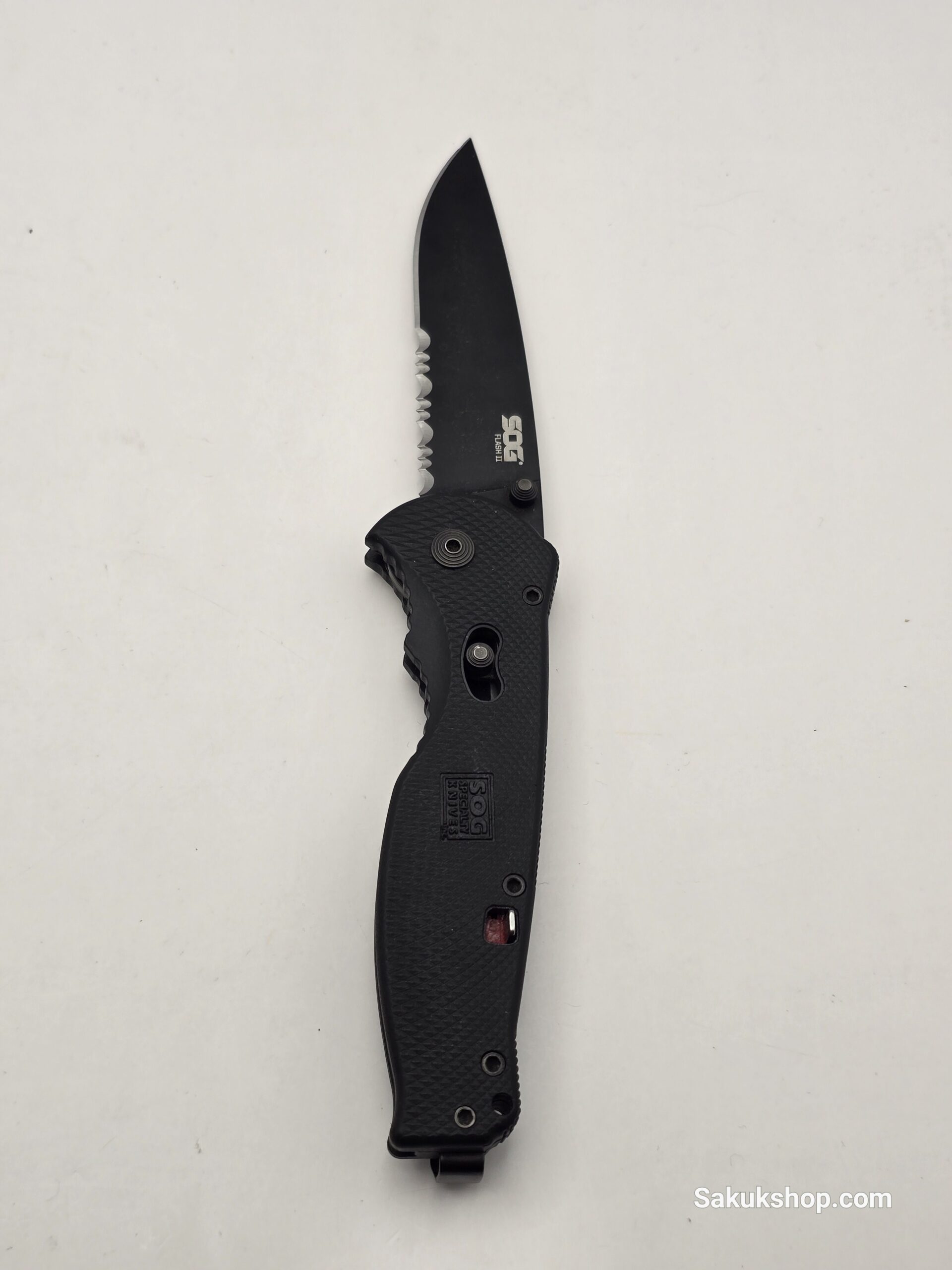 SOG Knives Flash II - Partially Serrated, Black TiNi - TFSA98-CP - Image 3