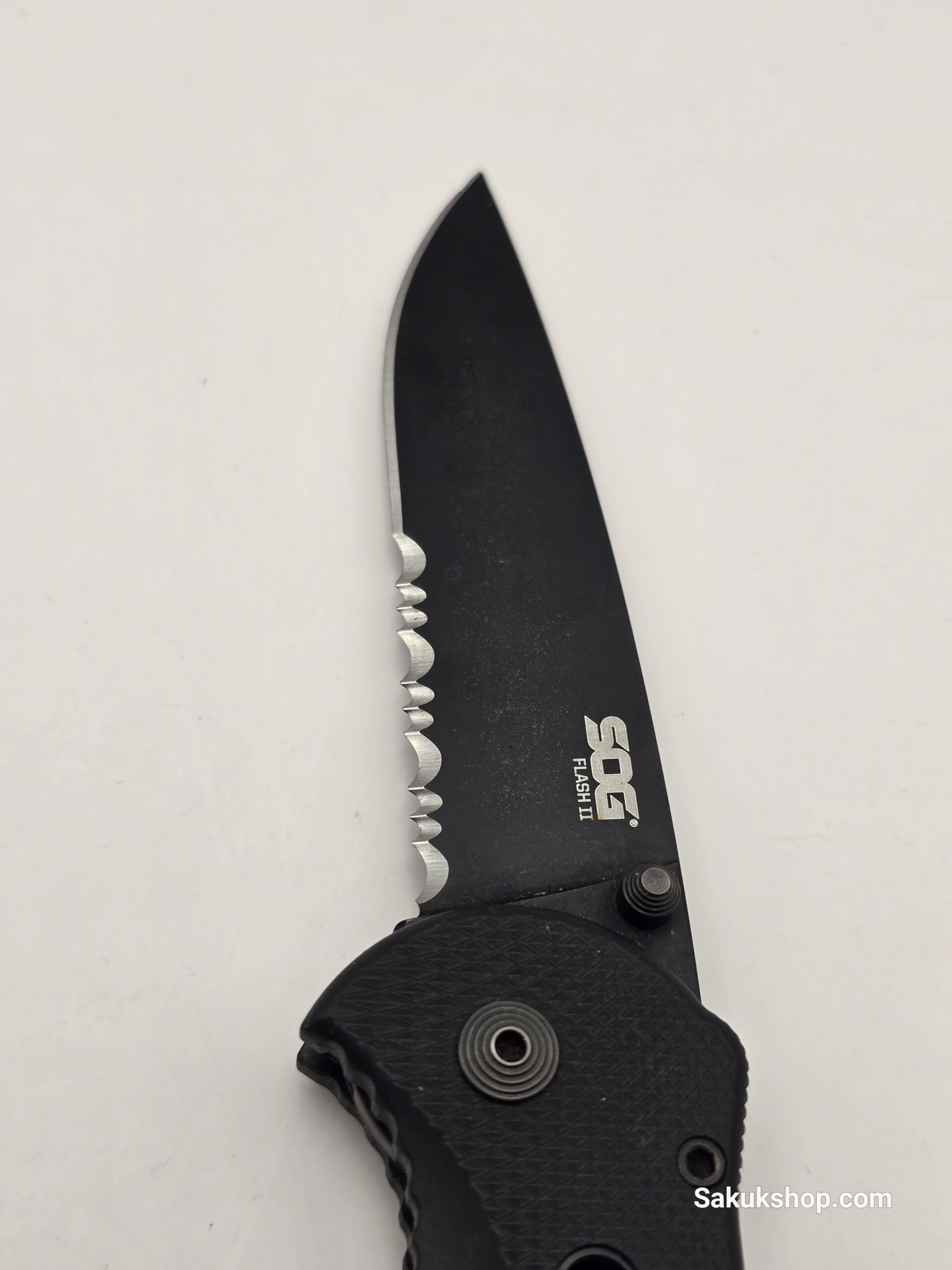 SOG Knives Flash II - Partially Serrated, Black TiNi - TFSA98-CP - Image 5